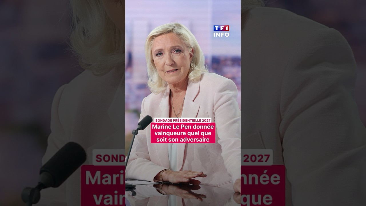 Sondage présidentielle 2027 - Marine Le Pen donnée vainqueure quel que soit son adversaire｜TF1 INFO
